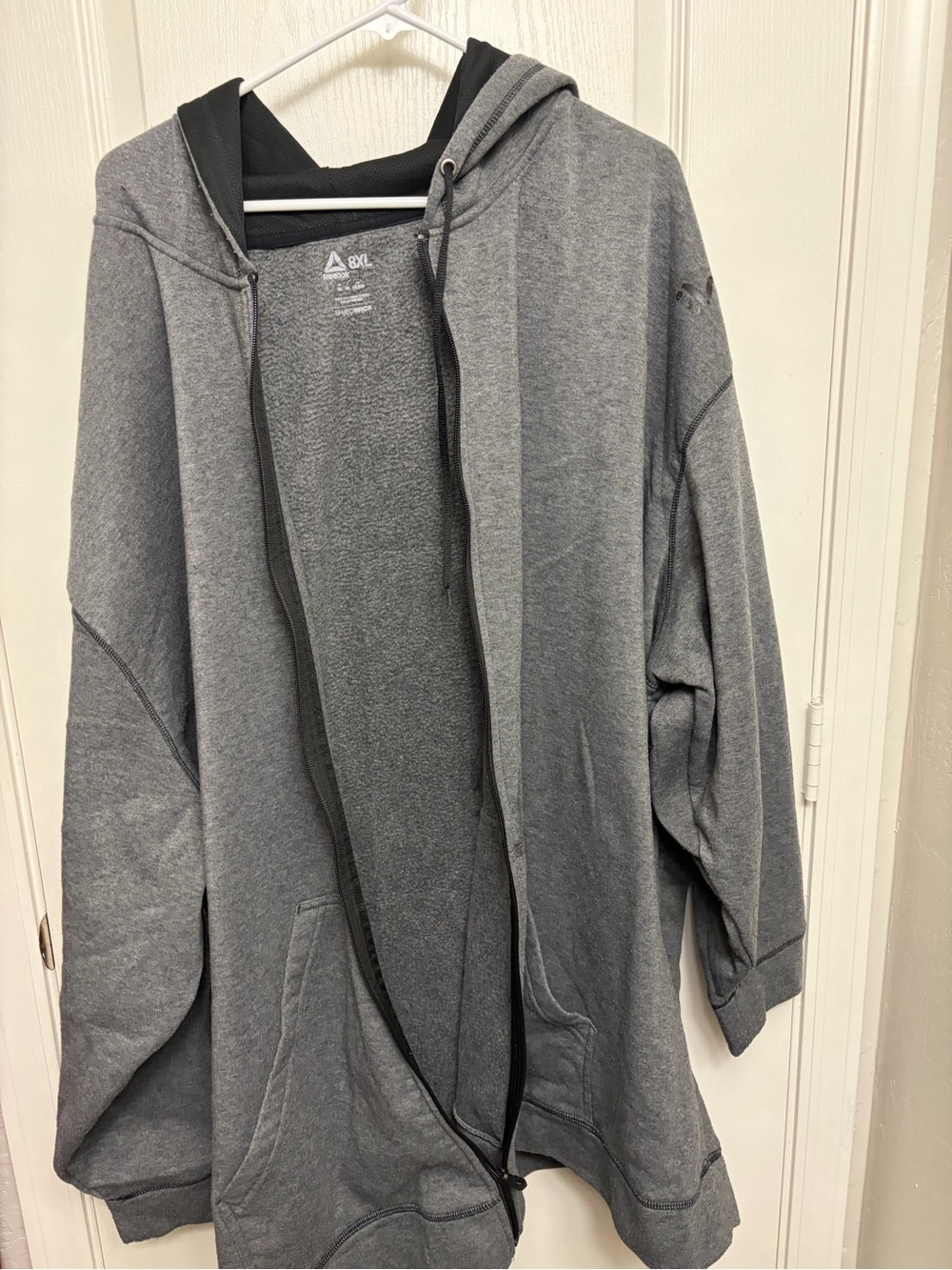Reebok Gray Fleece-Lined Full-Zip Hoodie